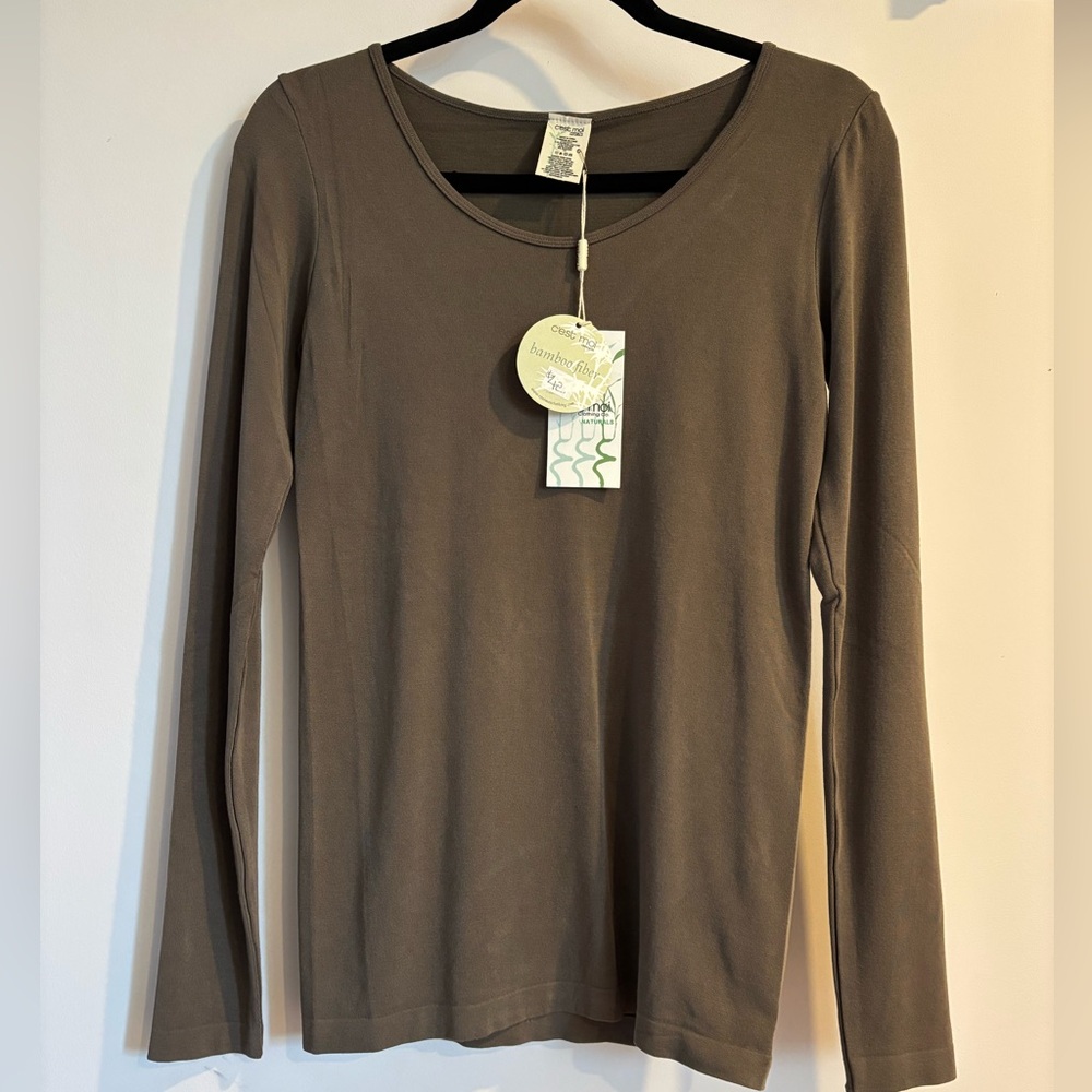 C’est Moi Long Sleeve, Bamboo Top - Taupe